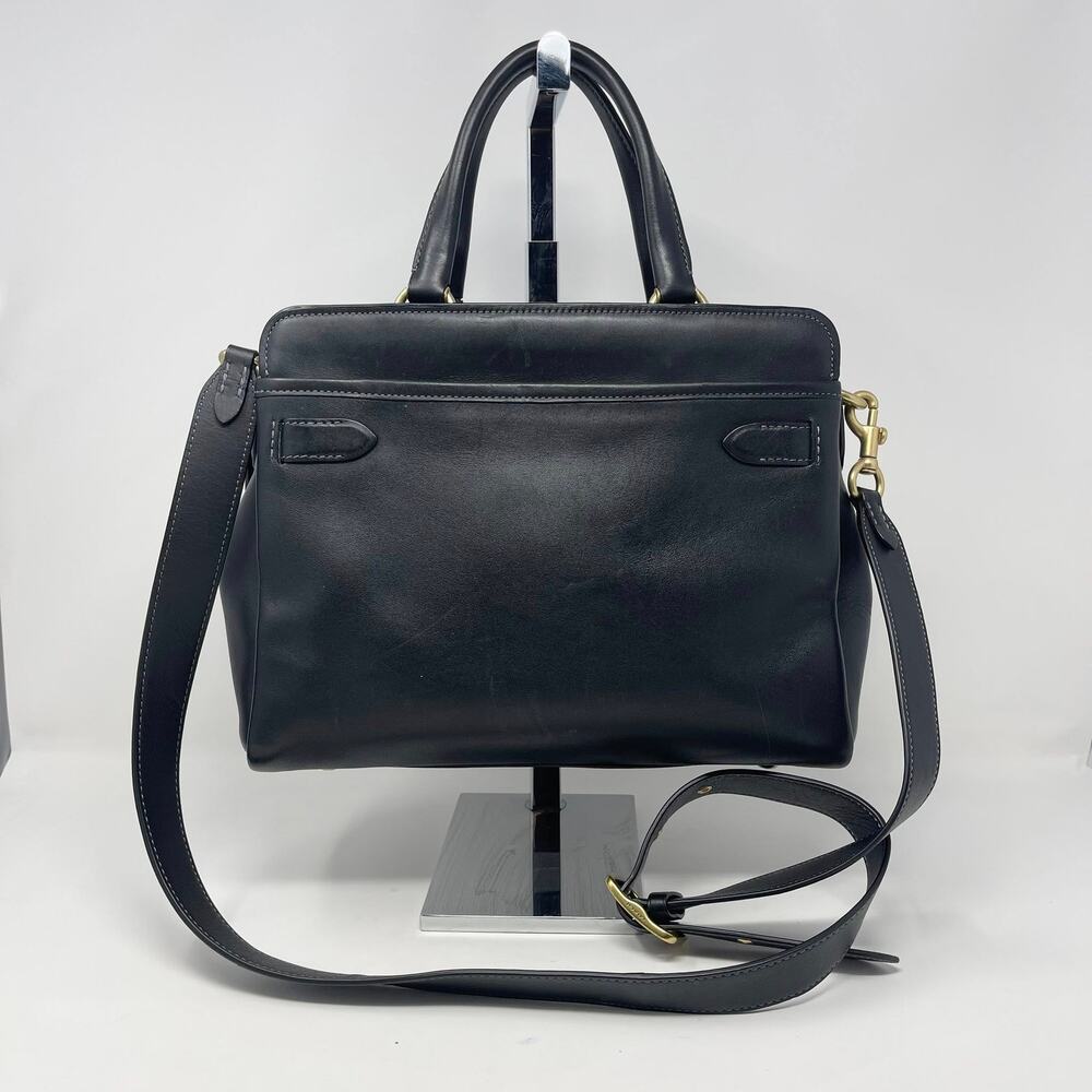 Coach Tate Carryall 29 Top‎ Handle Crossbody Bag Black Leather Gold C4827 - Picture 3 of 15